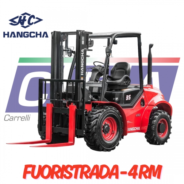HANGCHA - CARRELLO ELEVATORE FRONTALE FUORISTRADA DIESEL 4 RM (25-35Q)