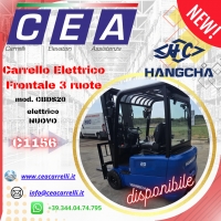 C1156 - Carrello elevatore frontale elettrico 3 ruote NUOVO - HANGCHA CBDS20